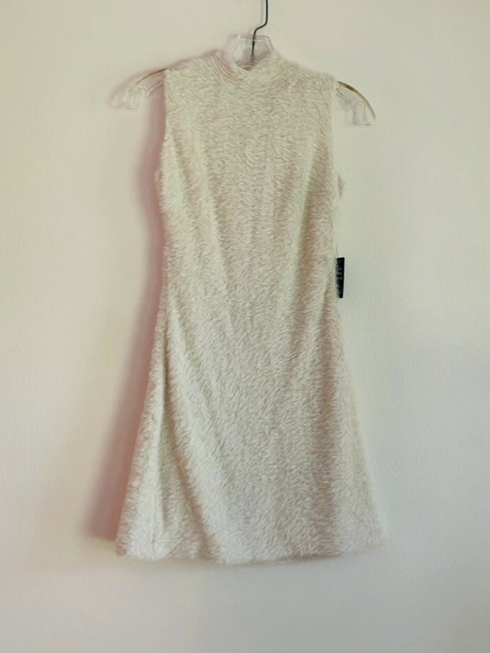 Express Cream Fuzzy Sleeveless Midi Dress